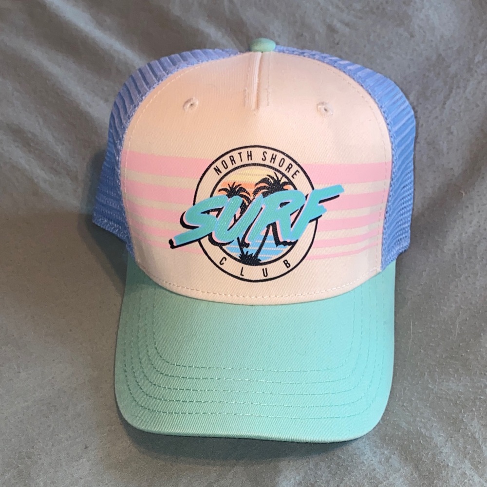 Free People Pastel Surf Club Mesh Trucker Hat - Pink, Mint, Lavender